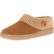 Angelina Cinnamon Knitted Collar Winter Clog Rounded Closed Toe Slipper-Wide (Cinnamon, 6)